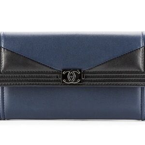 CHANEL Long wallet,  navy & black. Originally listed here for $650! Great deal!